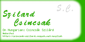 szilard csincsak business card